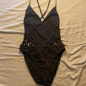 Kenneth Cole One Piece Cutout Open Back Bathing Suit